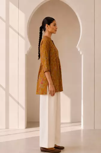 Philauri women's mustard short kurti