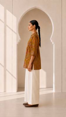 Philauri women's mustard short kurti 4