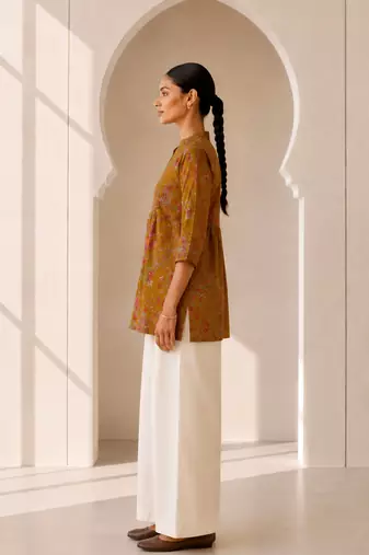 Philauri women's mustard short kurti