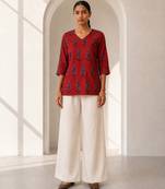 Philauri women's rust red short kurti