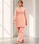 Philauri women pink embroiderd co-ord set
