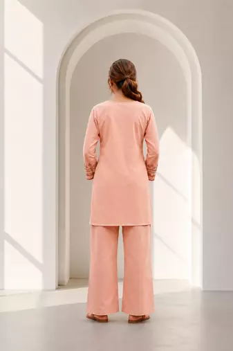 Philauri women pink embroiderd co-ord set