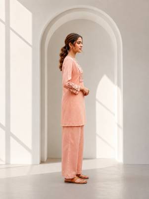 Philauri women pink embroiderd co-ord set 4