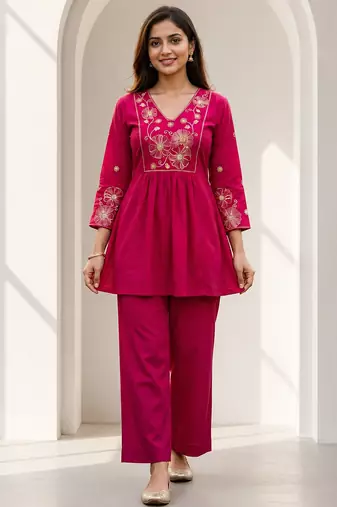 Philauri women's pink flare co ords set