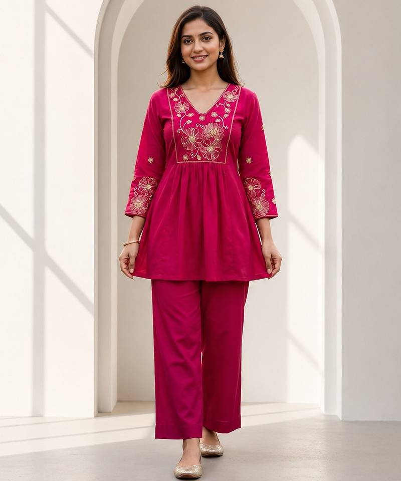 Philauri women's pink flare co ords set