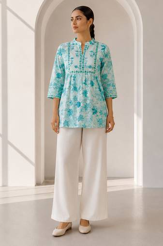 Philauri women's white short kurti