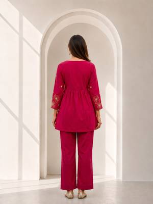 Philauri women's pink flare co ords set 2