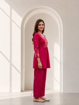 Philauri women's pink flare co ords set 3