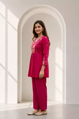 Philauri women's pink flare co ords set