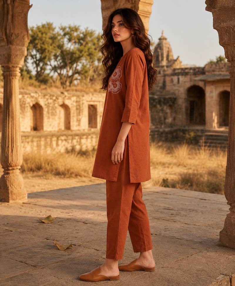 Philauri women thread work co-ord set