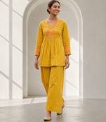 Philauri women's yellow flare co ords set