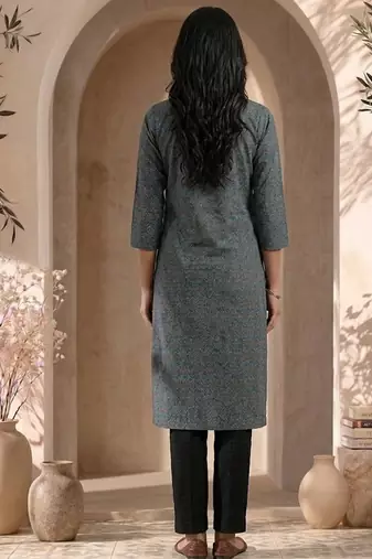 Philauri women blue printed straight kurta