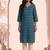 Philauri women teal blue printed straight kurta