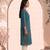 Philauri women teal blue printed straight kurta