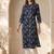 Philauri women blue floral printed straight kurta
