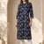 Philauri women blue floral printed straight kurta