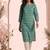 Philauri women gren floral printed straight kurta