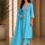 Philauri women's embroidered sky blue kurta set