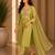 Philauri women's embroidered olive green  kurta set