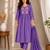 Philauri women's embroidered purple kurta set