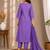 Philauri women's embroidered purple kurta set