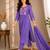 Philauri women's embroidered purple kurta set