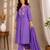 Philauri women's embroidered purple kurta set