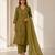 Women embroidered kurta set with trousers & dupatta