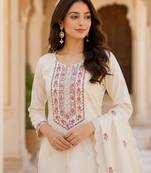 Embroidered straight kurta