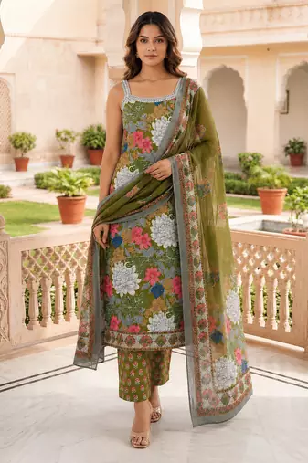 Women floral printed sleeveless kurta