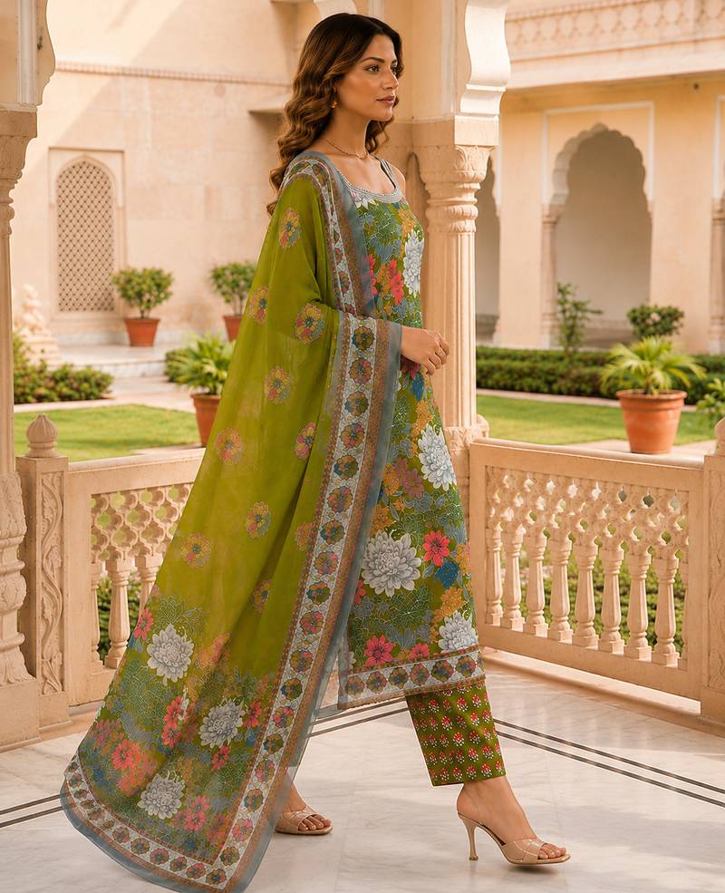 Women floral printed sleeveless kurta