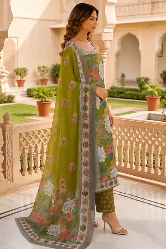 Women floral printed sleeveless kurta