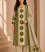 Women printed kurta set with trousers & dupatta