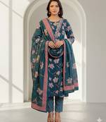 Women floral printed kurta pant with dupatta set