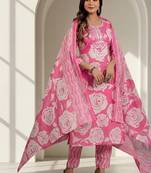 Women floral printed kurta pant with dupatta set