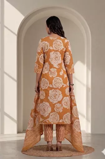 Women floral printed kurta pant with dupatta set