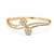 Gold-toned pearl floral kada bracelet with cz stones openable free size 