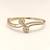 Gold-toned pearl floral kada bracelet with cz stones openable free size 