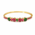Gold-plated floral kada bracelet with ruby & emerald stones openable free size 