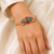 Multicolour stone gold-toned openable kada bracelet for women free size 