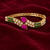 Gold-toned ruby & emerald pearl kada bracelet for women openable free size 