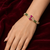 Gold-toned ruby & emerald pearl kada bracelet for women openable free size 