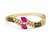 Gold-toned ruby & emerald pearl kada bracelet for women openable free size 