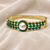 Gold-plated kada bracelet with pearl & green stone openable free size 