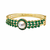 Gold-plated kada bracelet with pearl & green stone openable free size 