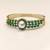 Gold-plated kada bracelet with pearl & green stone openable free size 