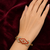 Gold-toned coral & pearl openable kada bracelet for women free size 