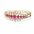Gold-toned ruby & pearl floral kada bangle, openable free size 