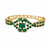 Green stone gold-tone kada bangle bracelet with openable clasp free size 