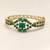 Green stone gold-tone kada bangle bracelet with openable clasp free size 